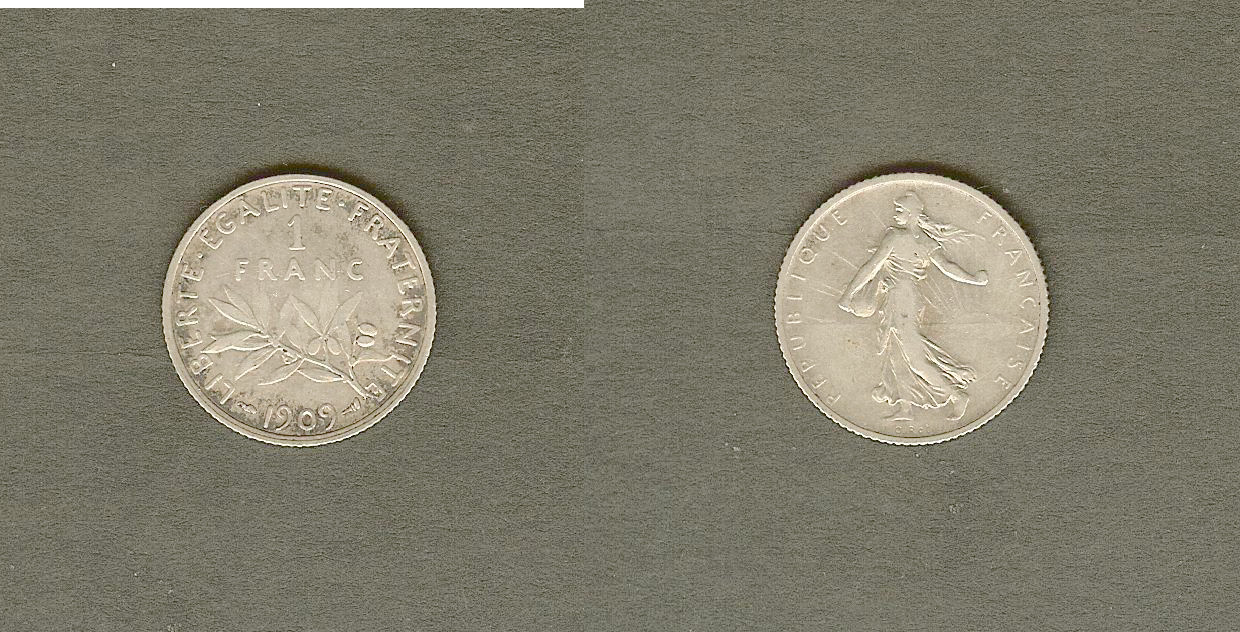 1 franc Semeuse 1909 gVF